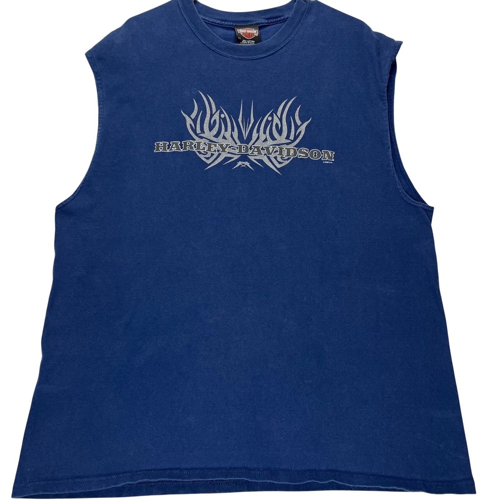 Harley-Davidson Orlando Florida Sleeveless T-Shirt Mens XL Navy Blue Graphic Tee